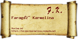 Faragó Karmelina névjegykártya